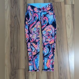 EUC! Lilly Pulitzer Luxletic Weekender Legging Nauti Navy Boho Bateau Size XS